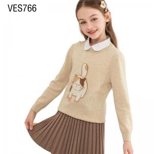 Customized children's clothing High quality cute funny Hami melon bear printed sweater Autumn outdoor pullover made by Chinese clothing factory