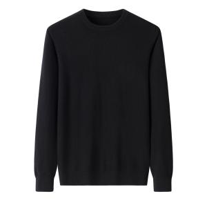 Black crew neck cashmere sweater