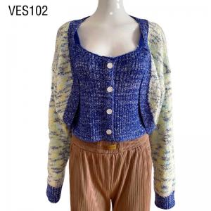 2023 Fashion Comfortable Cardigan Set Broken pattern buttonless loose cardigan Shoulder Strap Sleeveless Single breasted Tank Top