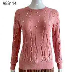 Fashion Pullover Beading  O Neck Cashmere Sweater  WomenPullover Knitted  Long Sleeve Autumn  Winter Sweaters  fitted Women Top