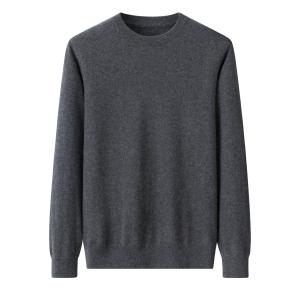 Dark gray crew neck cashmere sweater