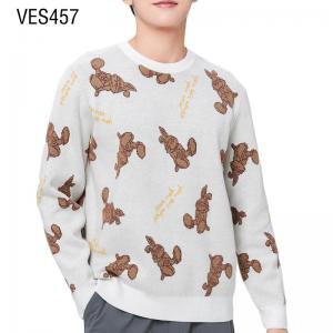 2023 Customized LOGO OEM&ODM Men's Cute Rabbit Jacquard Pullover Knitted Autumn/Winter O-Neck Loose Young Boys' Top Clothing Factory China