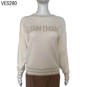 Loose sweater with lurex words on front for women 