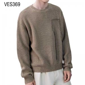 Men's minimalist light brown loose fitting comfortable O-neck pullover Autumn and Winter Outdoor High Quality Sweaters Clothing Factory China