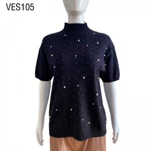 2023 New Unisex High Neck Starry Sky Pullover Knitted Black Short Sleeve Top Autumn and Winter Warm Sweater