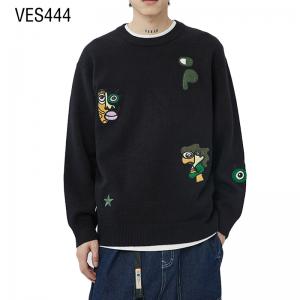 Customized LOGO OEM&ODM Pullover with Unique Abstract Printing Fit Knitted Sweater Men's unique style sweater Knitwear Factory China