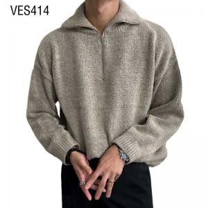 Customized OEM&ODM Pullover Men's High Neck Zipper Knitted Sweater Loose sleeved autumn and winter sweaters in Chinese factories