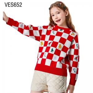 Customized Children's Pullover O-Neck Loose Long Sleeve Christmas Sweater Autumn and Winter Comfortable Top Made by Chinese Clothing Factory