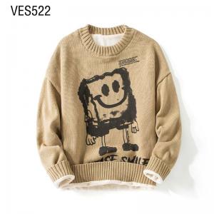 Customized Pullover OEM&ODM Young Men's Ugly SpongeBob Jacquard Thick Autumn/Winter Sweater Long Sleeve Loose Top Chinese Clothing Customization