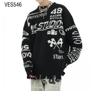 Customized Pullover Racing Letter Printing O-Neck Long Sleeve Autumn/Winter Sweater Street Outdoor Party Trend Made by Chinese Clothing Factory