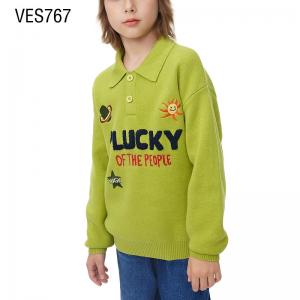 Customized Children's Wear High Quality Cute Funny Printing Loose and Unique Autumn and Winter Outdoor Pullover Warm and Comfortable Sweater Made by Chinese Clothing Factory