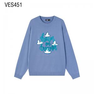2023 Customized LOGO OEM&ODM Pullover for Men's Solid Color Cute Jacquard Long Sleeve Loose Knitted Sweater Young Boys Fashion Trend Long Sleeve Sweatshirt Customized by Chinese Clothing Factory