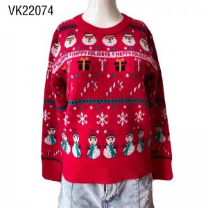 Red Christmas Day Sweater Unisex Pullover Long Sleeve O-Neck Street Top