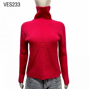 2023 New Women's High Quality Solid Color Fashion Sexy Slim Fit Elastic Knit Long Sleeve Autumn/Winter High Neck Pullover Knitted Top