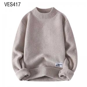 Customized LOGO OEM&ODM Men's Knitted Solid Color Thick Sweater Autumn and winter loose fitting long sleeved young men's pullover Knitwear Factory China