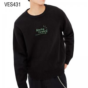 Customized LOGO OEM&ODM Men's Solid Sweater Letter Jacquard Pullover O-Neck Knitwear Chinese Clothing Factory