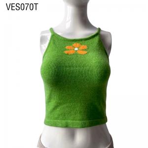 Women's Shoulder Strap Slim Fit Cute Short Tank Top Flower Pattern Blue Croptop Young Girl Fashion Party Pullover Street casual top