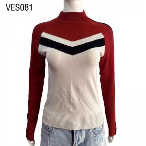 2023 Retro Style High Quality Three Color Stripe Women's High Neck Sweater Long sleeved pullover in different colors Women's knitted top