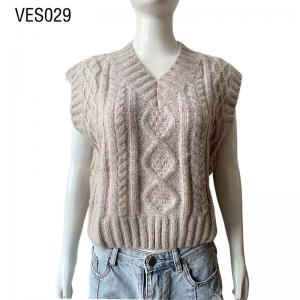 Women's Winter Fashion Solid Color High Quality V-neck Sweater Sleeveless loose fitting pullover Classic vintage jacquard tops
