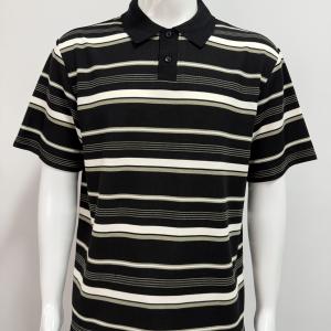 Wholesale Summer Stripe Contrast Color Knitted Men's Short Sleeve Pullover Sweater