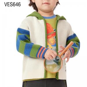 Customized children's outerwear cute abstract dog print hooded cardigan patchwork style loose sweater comfortable and soft in autumn and winter Made by Chinese clothing factory