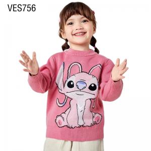 Customized children's pullover o neck cute Stitch printed loose sleeved sweater factory in China
