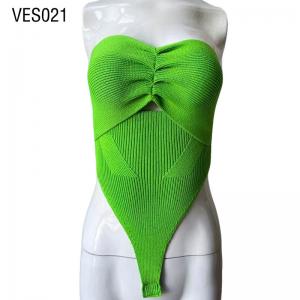 Neon green sexy one-piece tight underwear Sexy clothing knitted off shoulder Beach One Piece Tight Sweater
