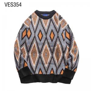 Men's geometric pattern printed long sleeved loose fitting pullover Autumn and Winter Exotic High Quality Top Outdoor casual sweater Knitwear Factory China