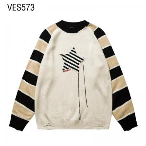 Customized pullover striped o neck star applique patchwork sleeves loose casual daily clothing factory in China