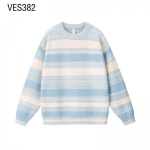 Customized pullover for men's gradient striped o neck large knit shirt Winter sweater for men