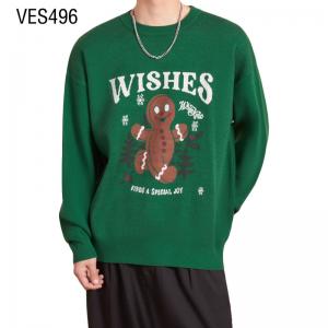 Customized Christmas pullover men and women's O-neck 2023 new happy Christmas Gingerbread man jacquard sweater solid color lovely winter fashion comfortable clothing customized by Chinese factory
