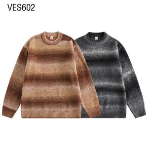Customized men's pullover with half high collar stripes, mixed color o neck, long sleeved knitted loose sweater, autumn and winter clothing, made in Chinese factories
