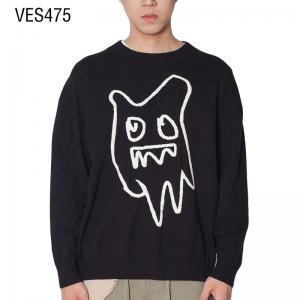 Custom scary ghost print pullover men's o neck autumn winter soft sweater classic long sleeve Sweatshirt Customized by high-quality Chinese clothing factories
