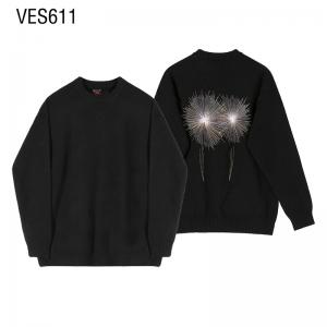 Customized pullover with unique fireworks printed sweater, fashionable and soft daily clothing in autumn and winter, manufactured by Chinese clothing factories