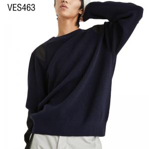 Customized men's long sleeved threaded pullover, loose solid color sweater, thick autumn and winter top, made in Chinese factory clothing
