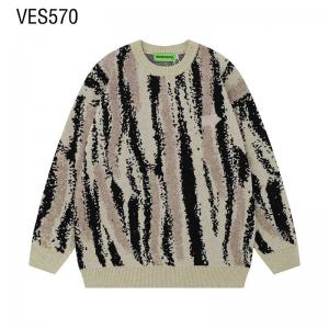 Customized pullover with plant stripes and jacquard sweaters, loose fitting long sleeved daily casual clothing in autumn and winter, made by Chinese clothing factories