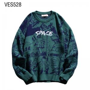 Customized men's pullover hot selling manga print long sleeved loose autumn and winter sweaters street trend young boy comfortable top made by Chinese clothing factory