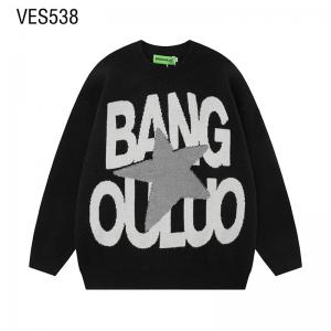 Customized pullover with large letters and star jacquard knit trend, soft men's and women's universal sweaters for autumn and winter, loose fitting o neck casual clothing, manufactured in Chinese fact
