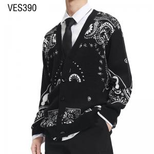 Customized cardigan with a fashionable and exotic style, printed long sleeved V-neck knit jacket Men's Large College Style Top Clothing Factory China