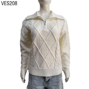 winter warm white acrylic sweater for women 