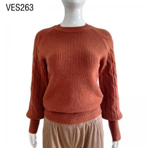 2023 High quality women's O-neck loose fitting pullover Autumn Cute and Elegant Young Girl Sweater Vintage orange chic college style top